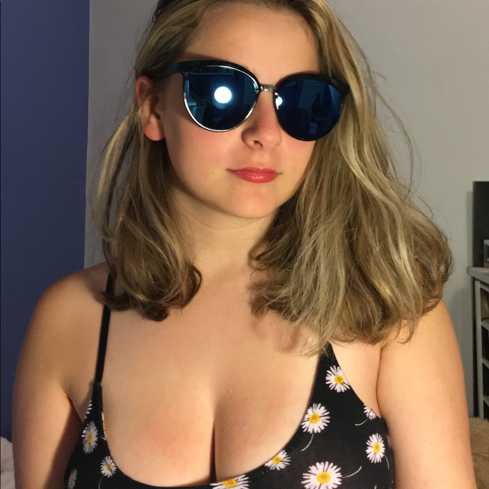 Blue tinted sunglasses
